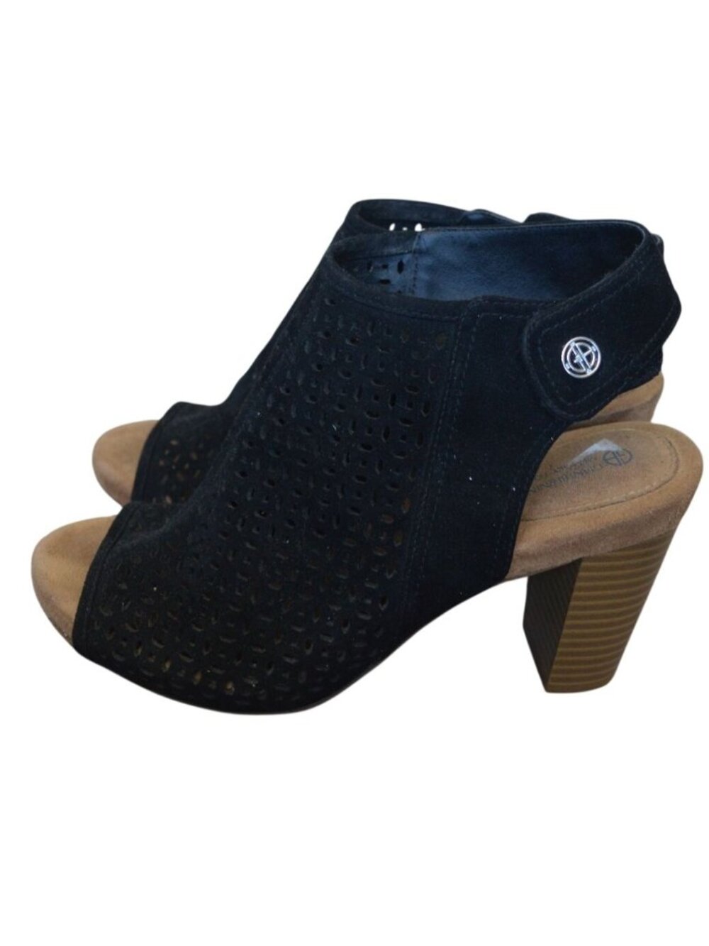 Giani Bernini Jabril Memory Foam Perforated Booties Black Women's Size 7.5